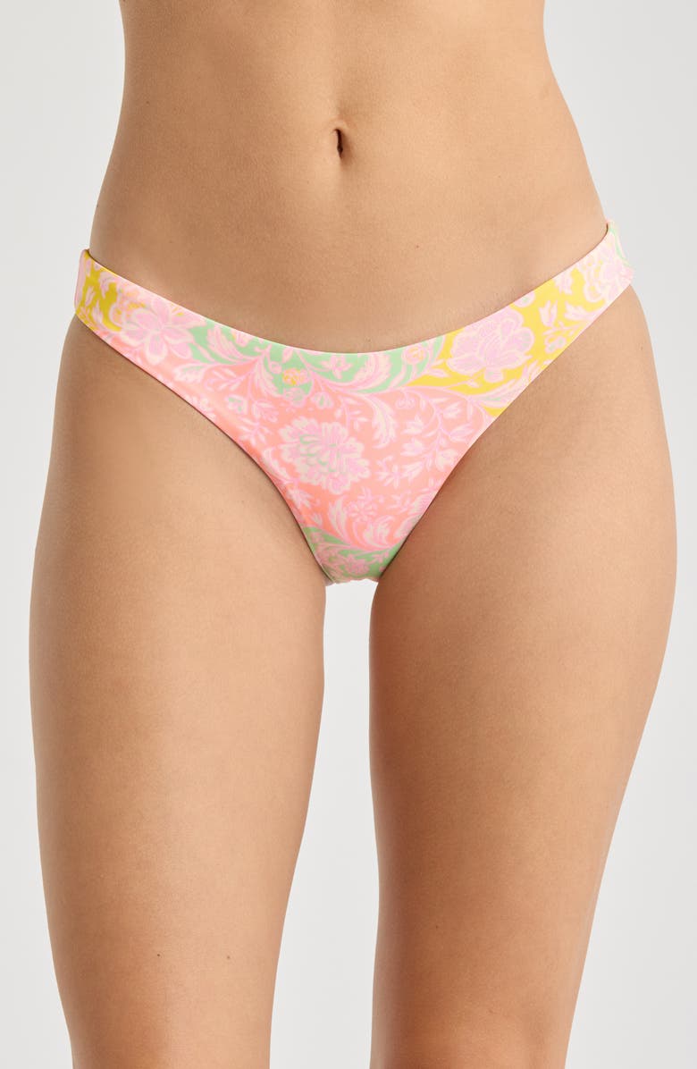 Maaji Arabian Nights Flash Bikini Bottoms, Main, color, Bright Yellow/ Pink Multi