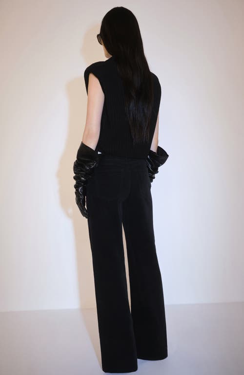 Shop Mango Wide Leg Corduroy Jeans In Black