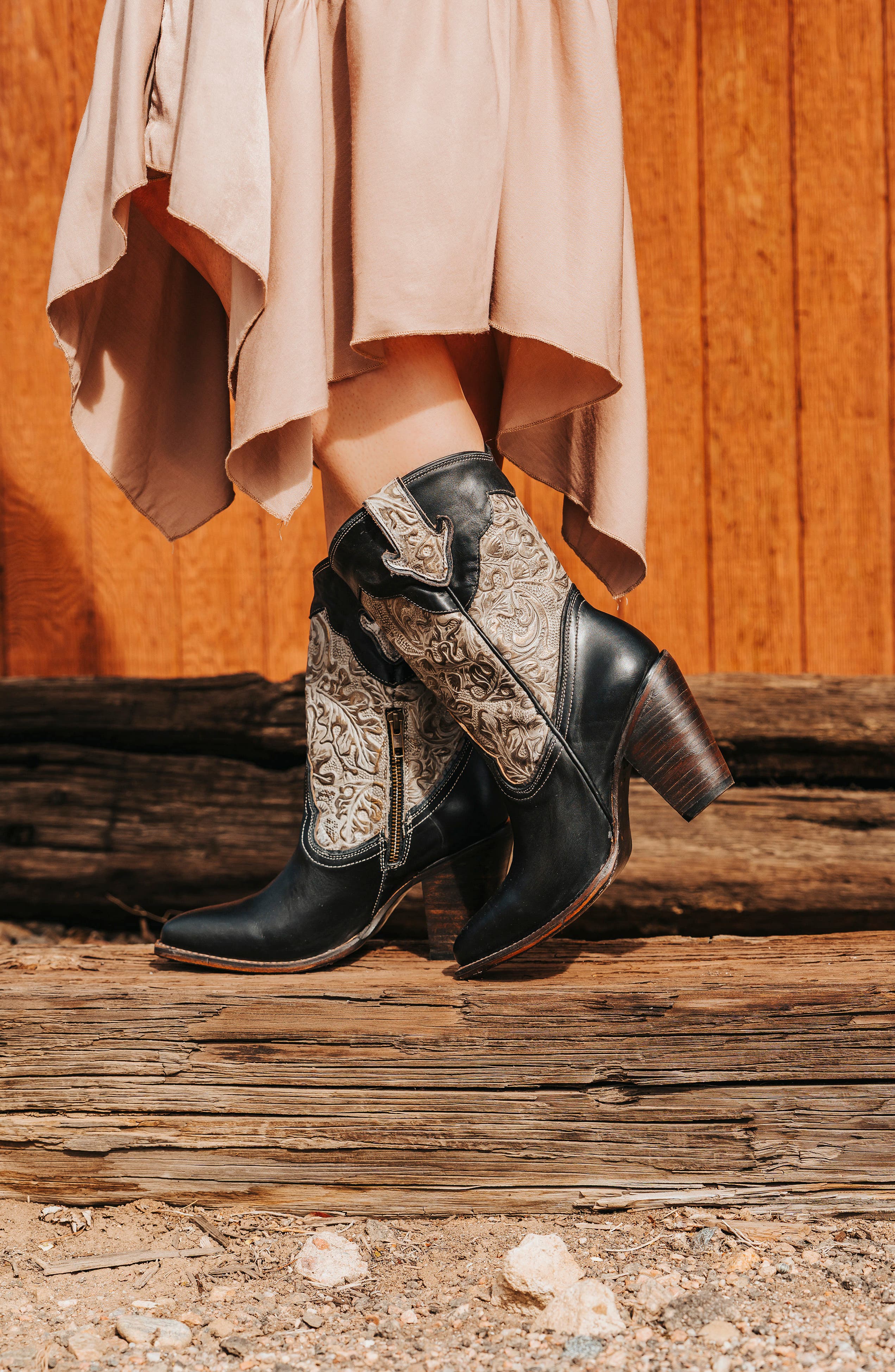 Loretta Western Boot, Alternate, color, BLACK