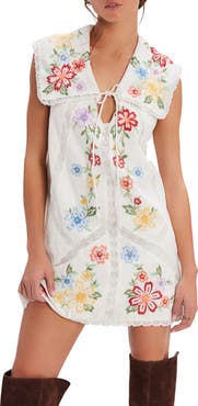 Free People Willow Embroidered Lace Minidress