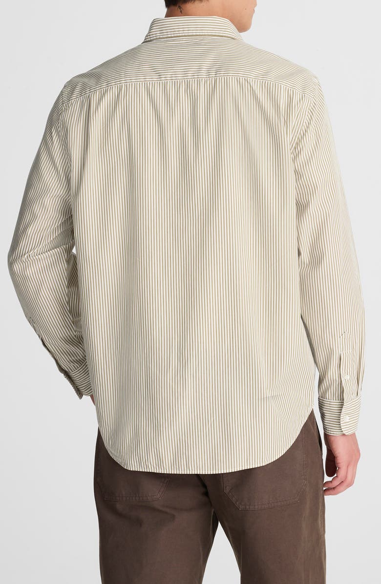 Madewell Stripe Cotton Poplin Button-Up Shirt, Alternate, color, Aged Olive Stripe