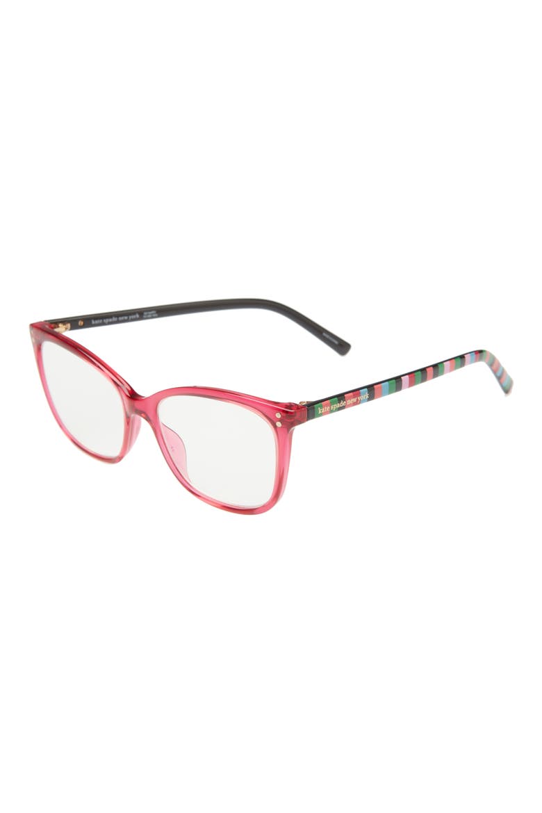 aubree 53mm blue light blocking reading glasses, Alternate, color, PLUM/ CLEAR BLUE BLOCK