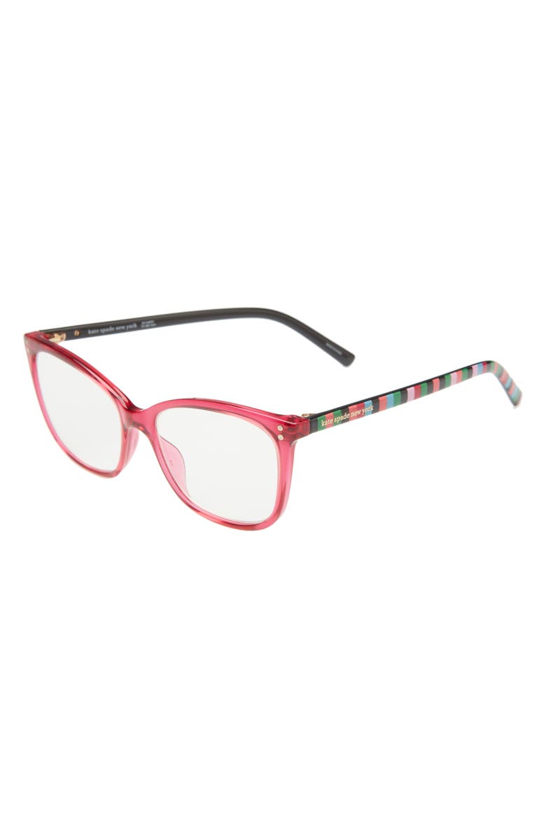 Kate Spade New York aubree 53mm blue light blocking reading glasses, Alternate, color, Plum/ Clear Blue Block