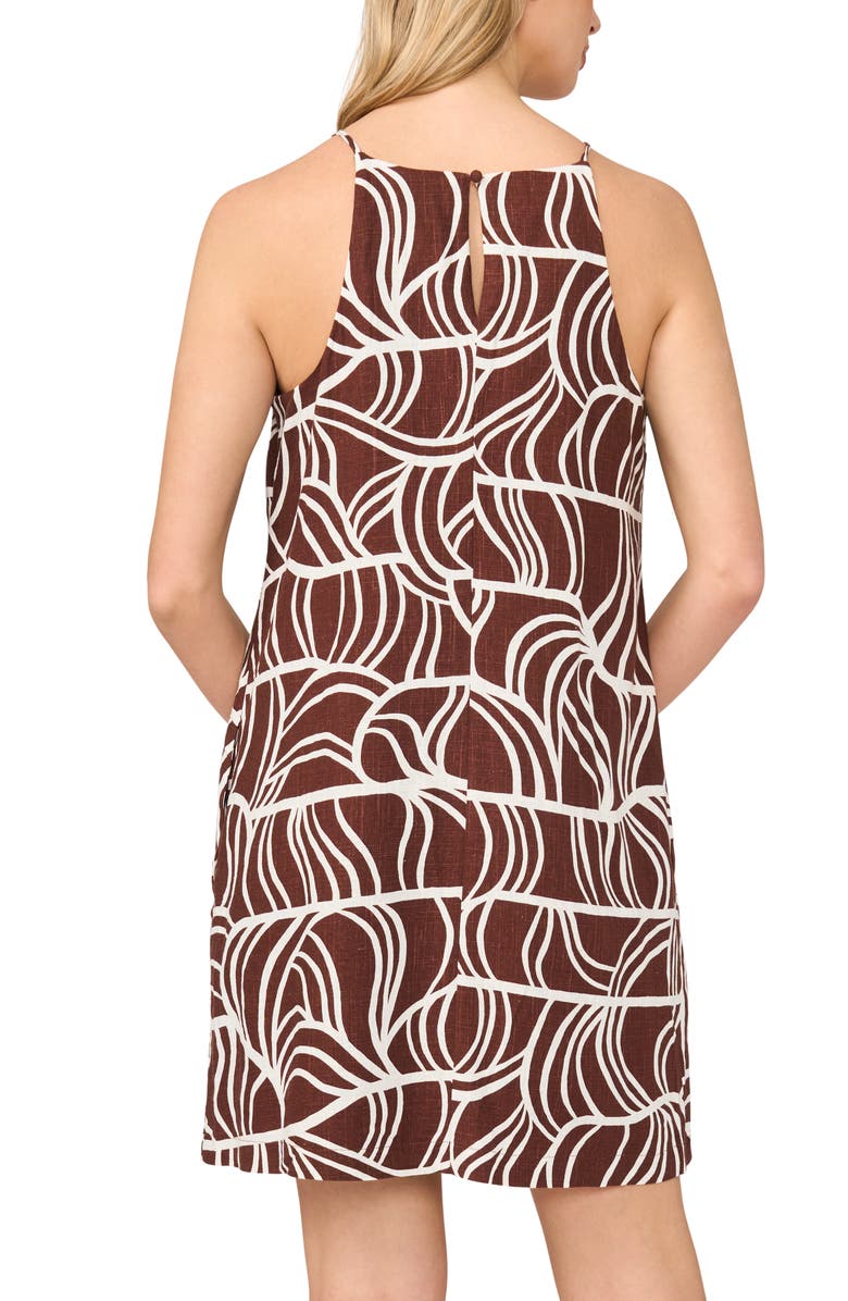 Halogen<sup>®</sup> Beaded Strap Abstract Print A-Line Minidress, Alternate, color,