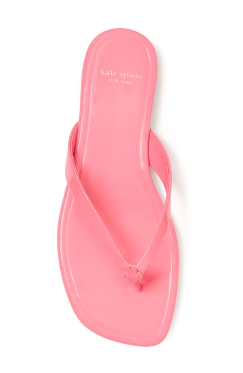 Kate Spade New York Spade Flower Patent Leather Flip Flop In Ruby Citrus