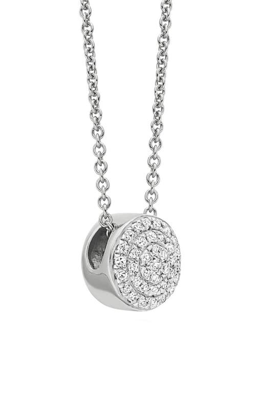 Monica Vinader Ava Diamond Button Pendant Necklace In Silver