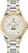 Versace V-Galaxy Moonphase Two-Tone Bracelet Watch, 43mm