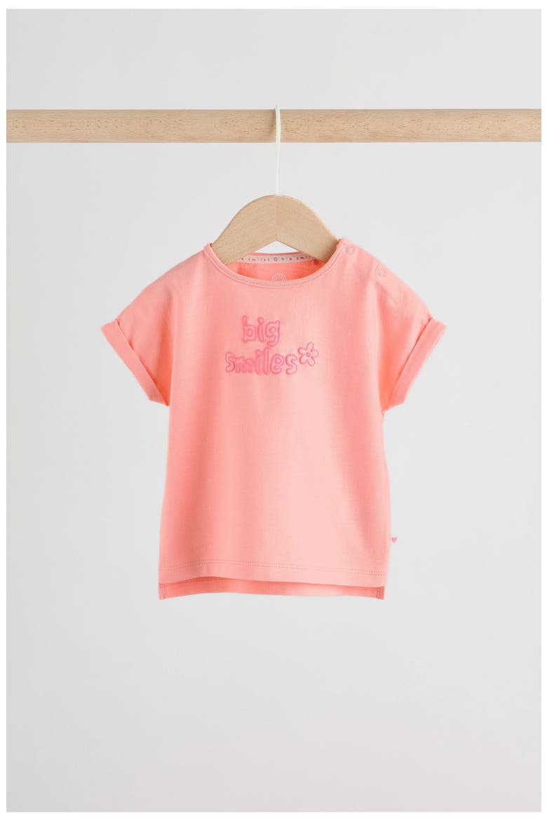 Appliqué T-Shirt & Shorts, Alternate, color, PINK