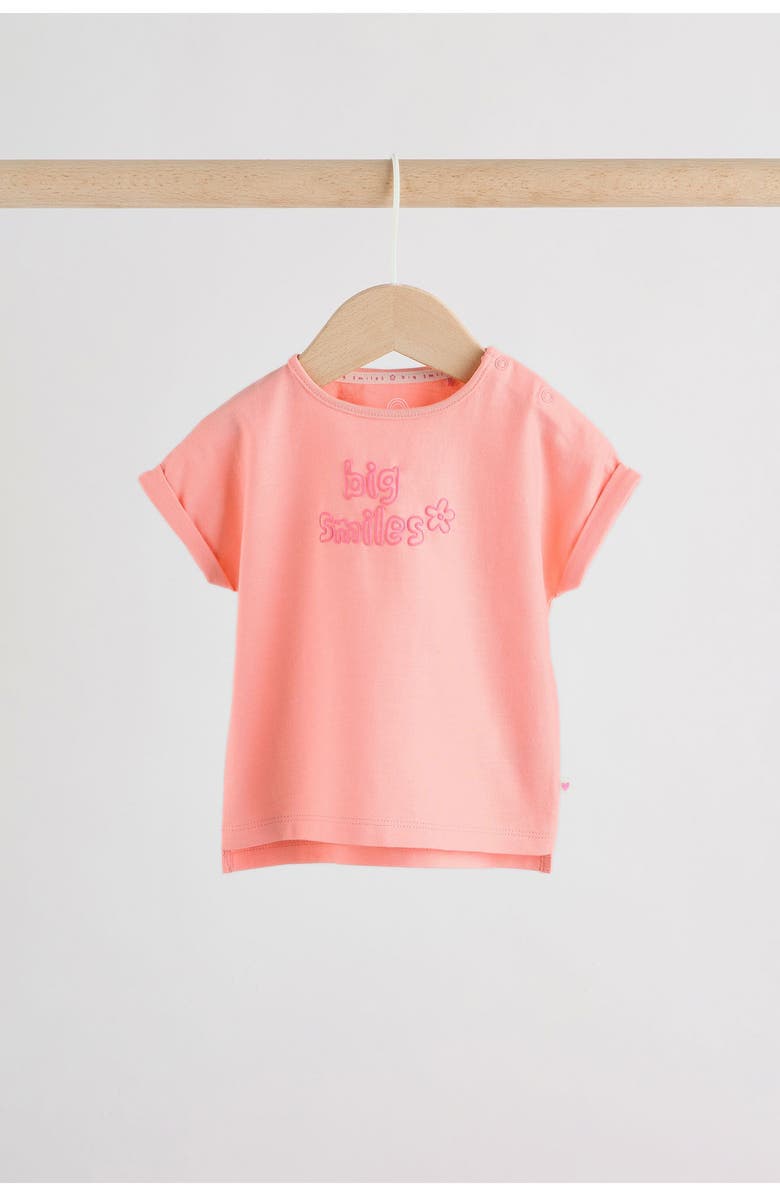 NEXT Appliqué T-Shirt & Shorts, Alternate, color, Pink