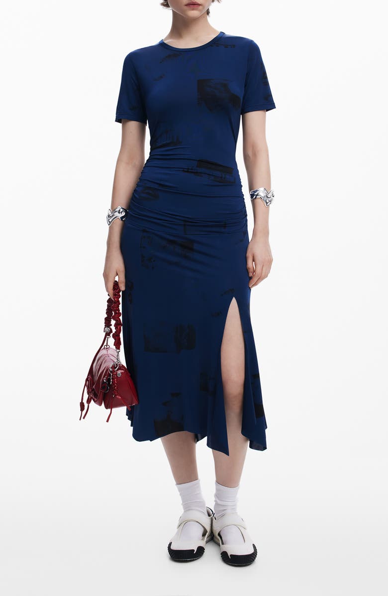 Desigual Short Sleeve Midi Dress, Main, color,