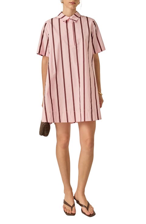 Striped Kaftan Minidress