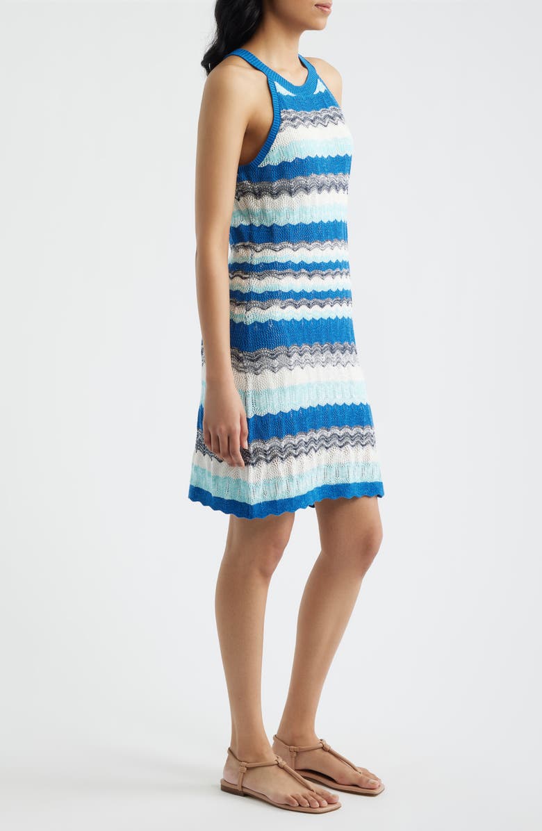 CITY BLUES Pointelle Stripe Minidress, Alternate, color, Cobalt
