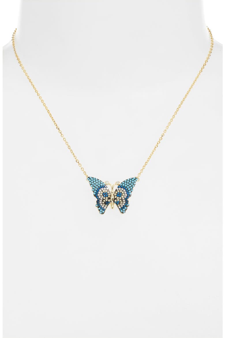 Butterfly Pendant Necklace, Alternate, color, GOLD