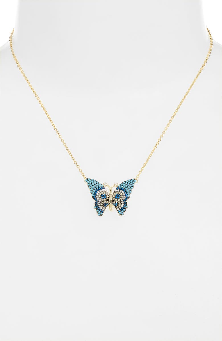 Knotty Butterfly Pendant Necklace, Alternate, color,