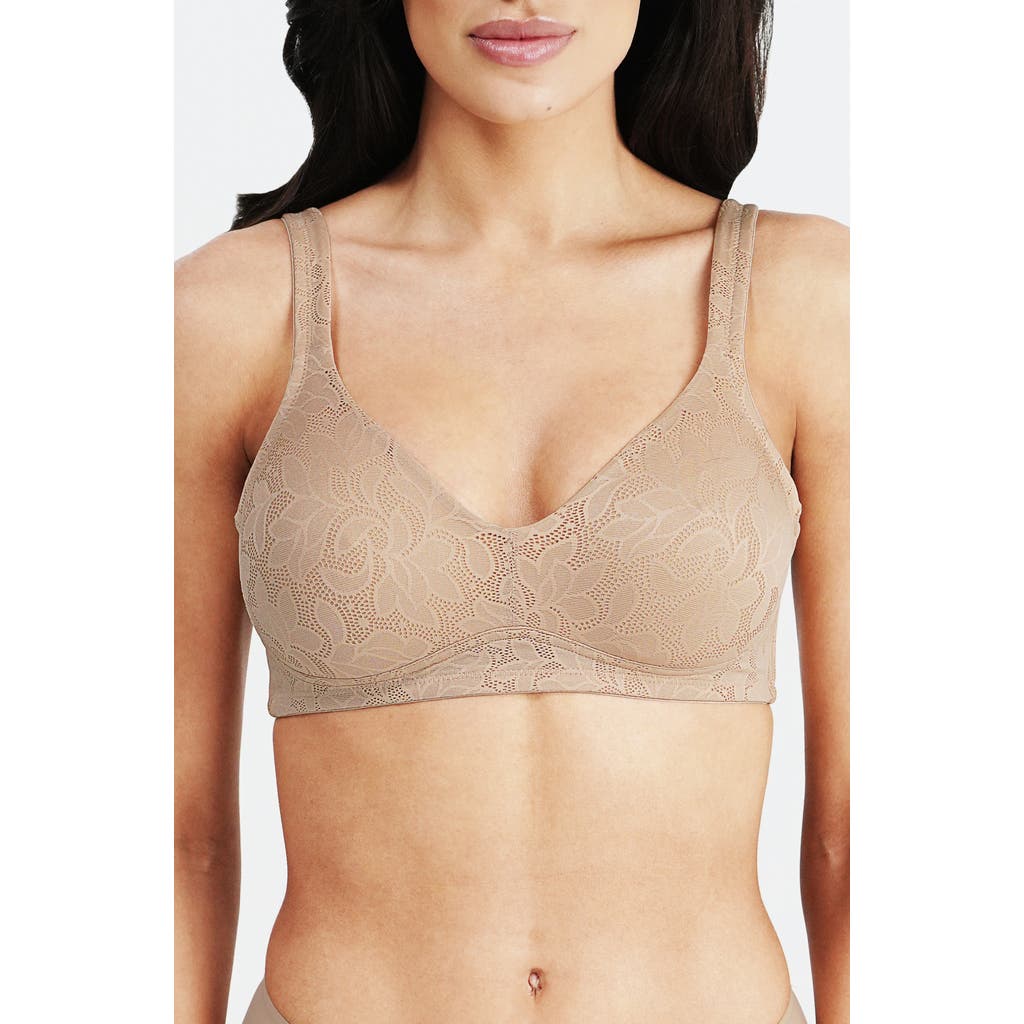Dominique Intimates Jolie Wire-free Jacquard Soft Cup Minimizer Bra In Brown