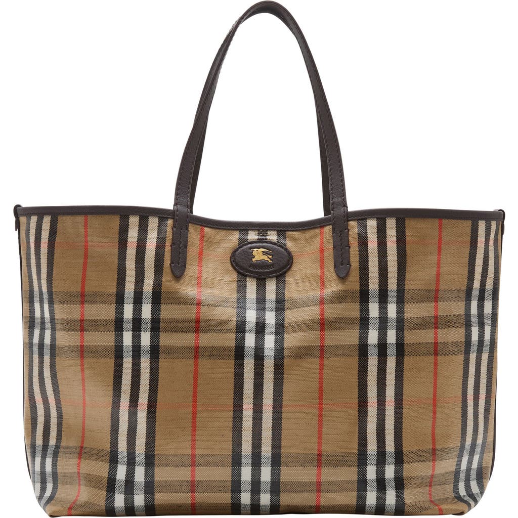 Burberry Medium Highlands Coated Canvas Tote