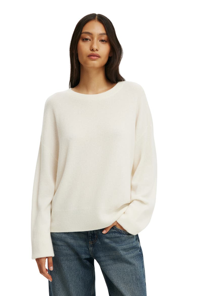 Women's Cashmere Blend Crew Knit, Main, color, Porcelain