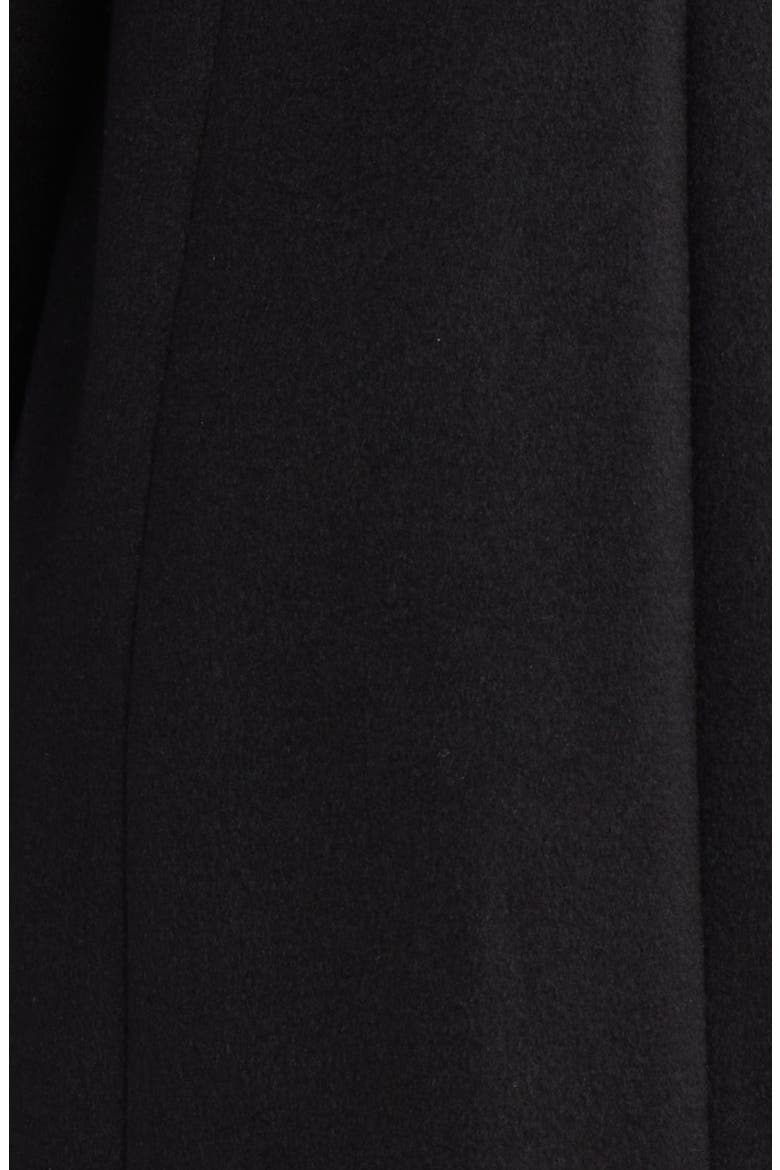 Faux Fur Collar Wool Blend Coat, Alternate, color, BLACK