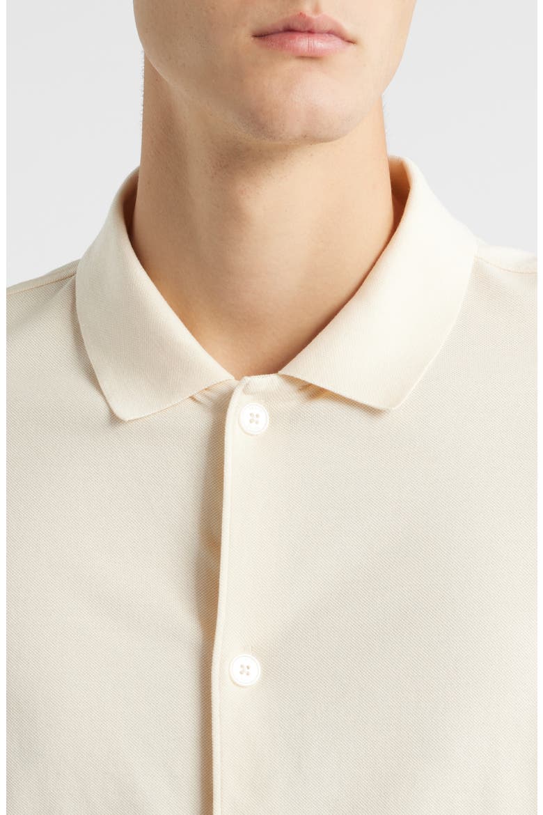 Cotton Piqué Button-Up Shirt, Alternate, color, CREAM