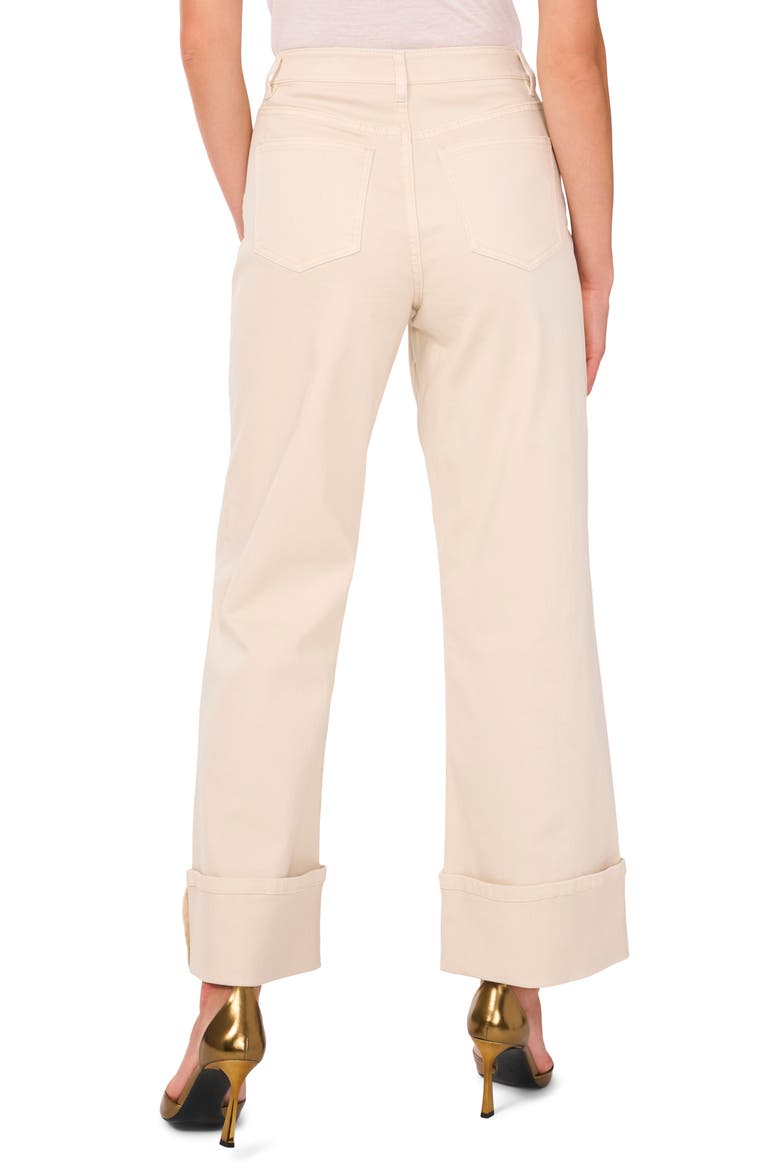 High Waist Cuffed Wide Leg Jeans, Alternate, color, NEW IVORY