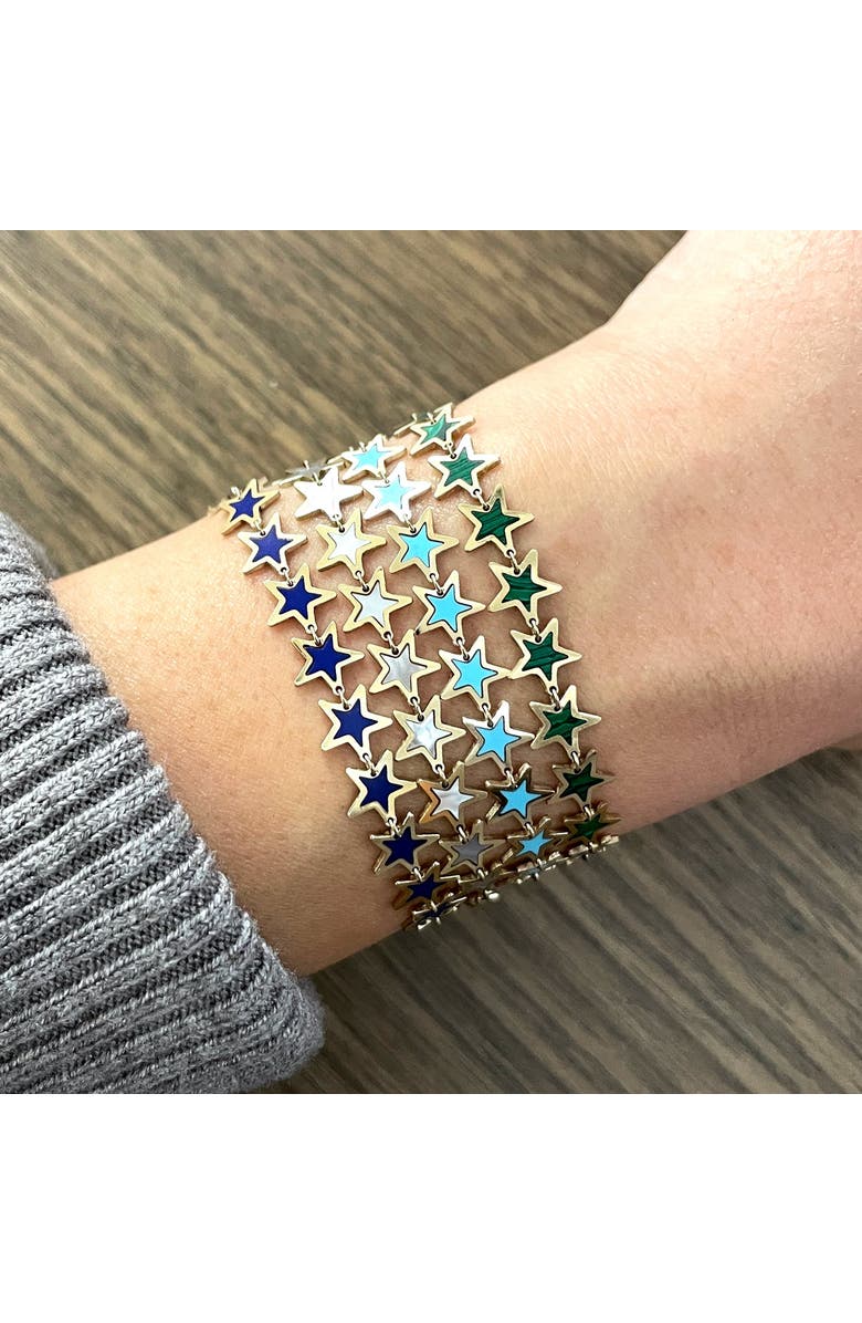 The Lovery Fine Jewelry Turquoise Star Bracelet, Alternate, color, Turquoise