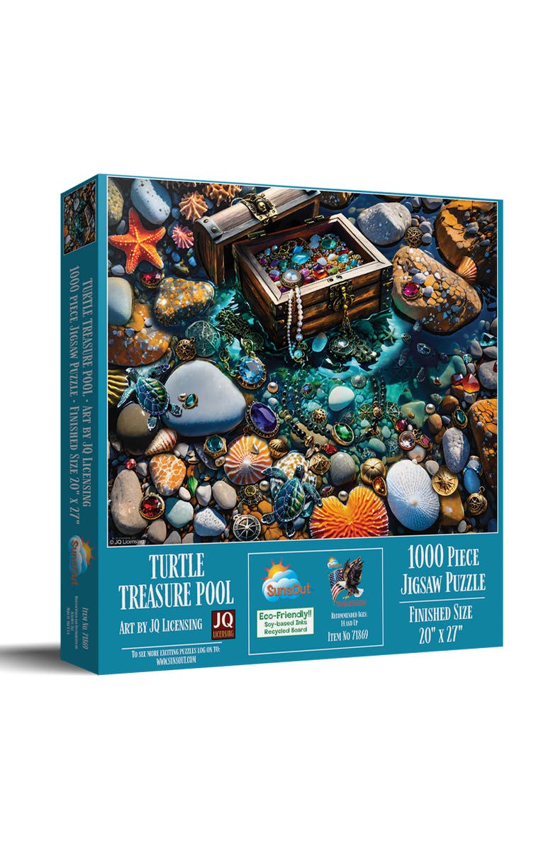 Sunsout Turtle Treasure Pool 1000 piece Jigsaw Puzzle for Adults, Main, color, Multicolor