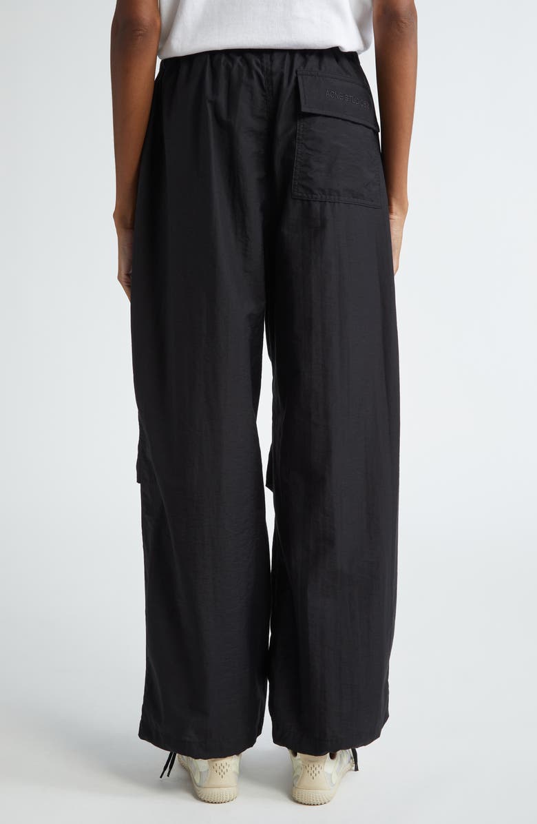 Acne Studios Parla Cotton & Nylon Parachute Pants, Alternate, color, Black