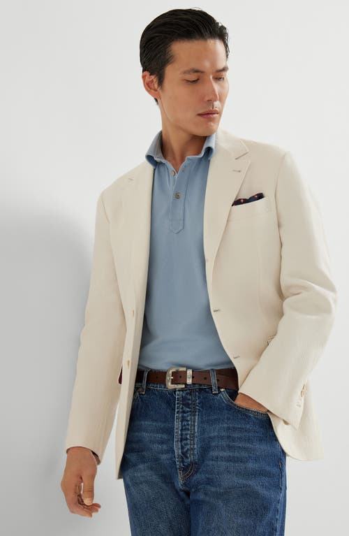 Brunello Cucinelli Men's Cotton Pique Polo Shirt In Blue