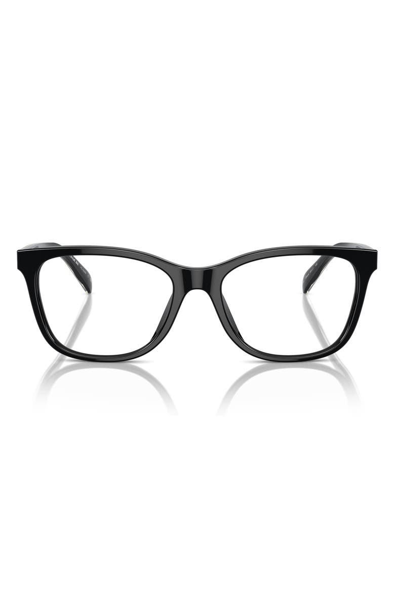 COACH 55mm Square Optical Glasses, Main, color, Black / Demo Lens