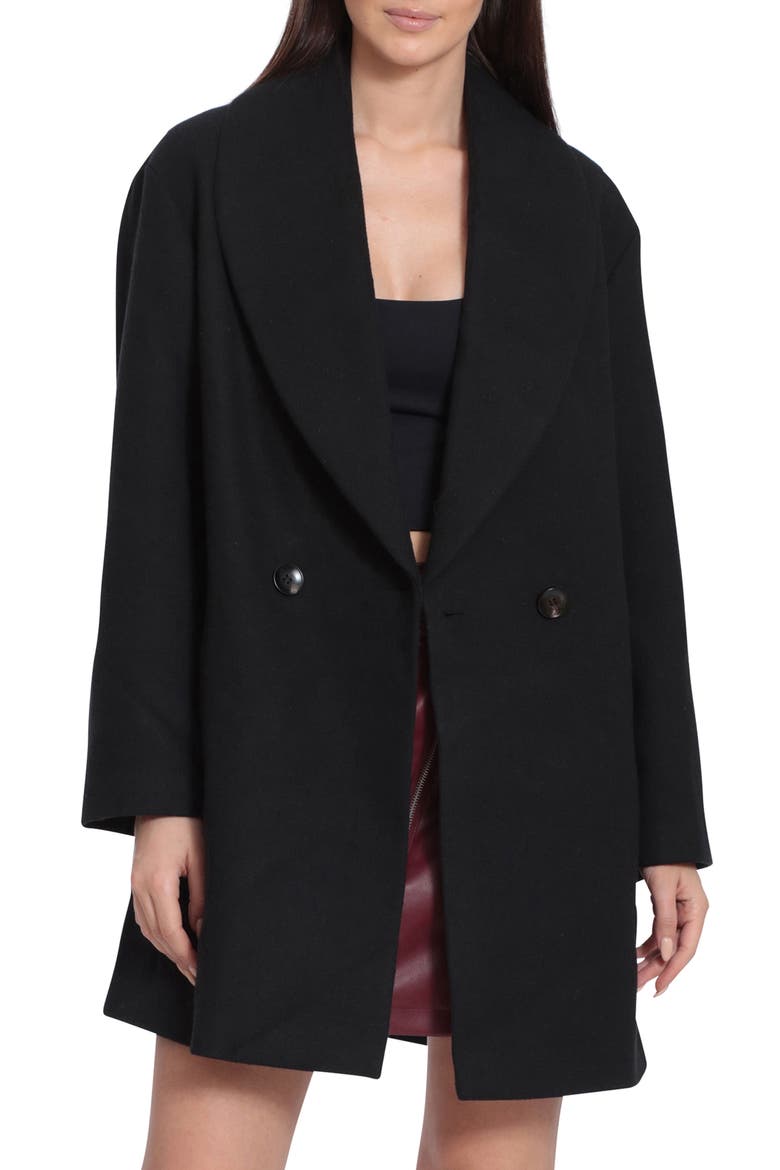 Shawl Collar Coat, Main, color, BLACK