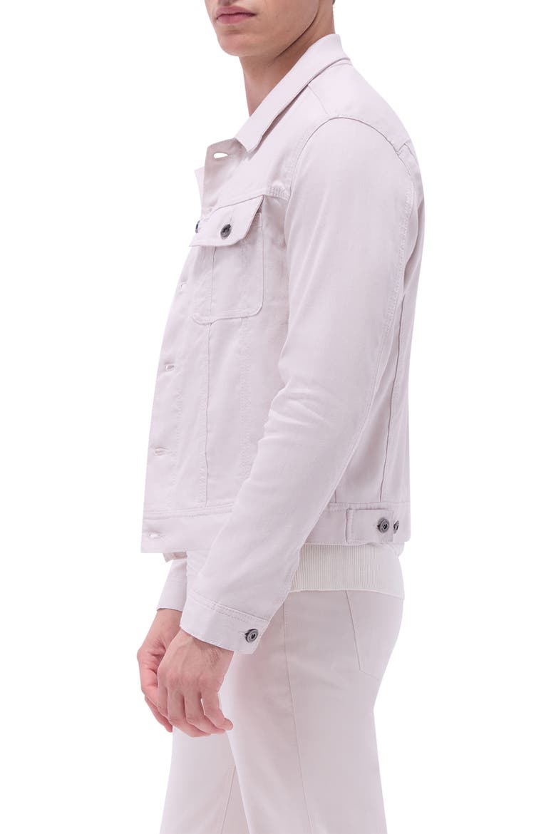 Stretch Linen & Cotton Trucker Jacket, Alternate, color, STONE