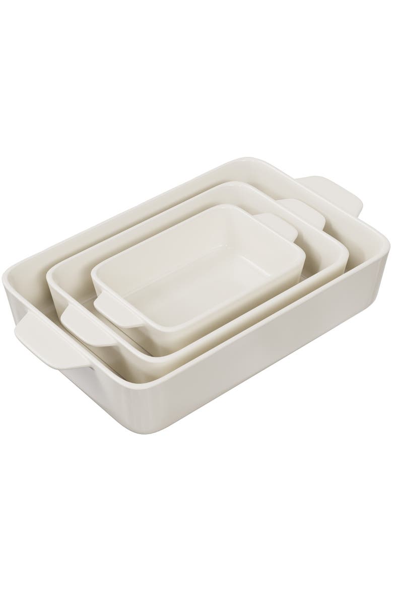 Baking Dishes - Set of 3, Alternate, color, Cream