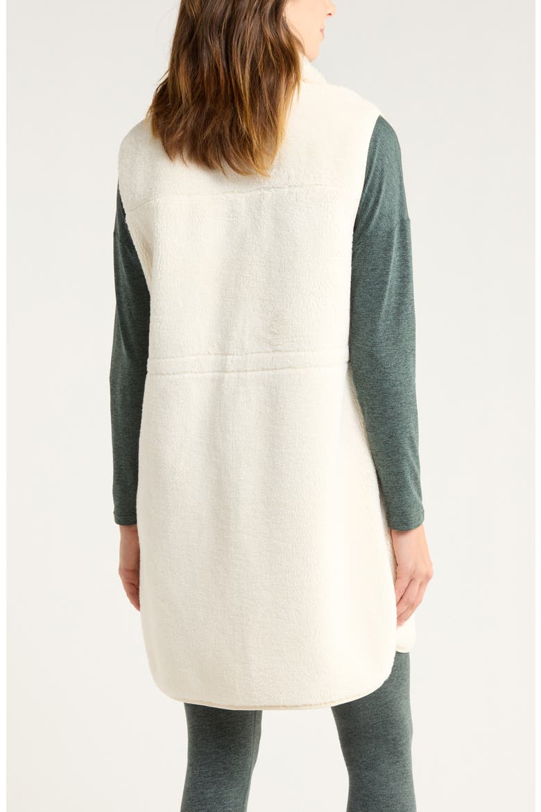 Longline Faux Shearling Vest, Alternate, color, IVORY EGRET