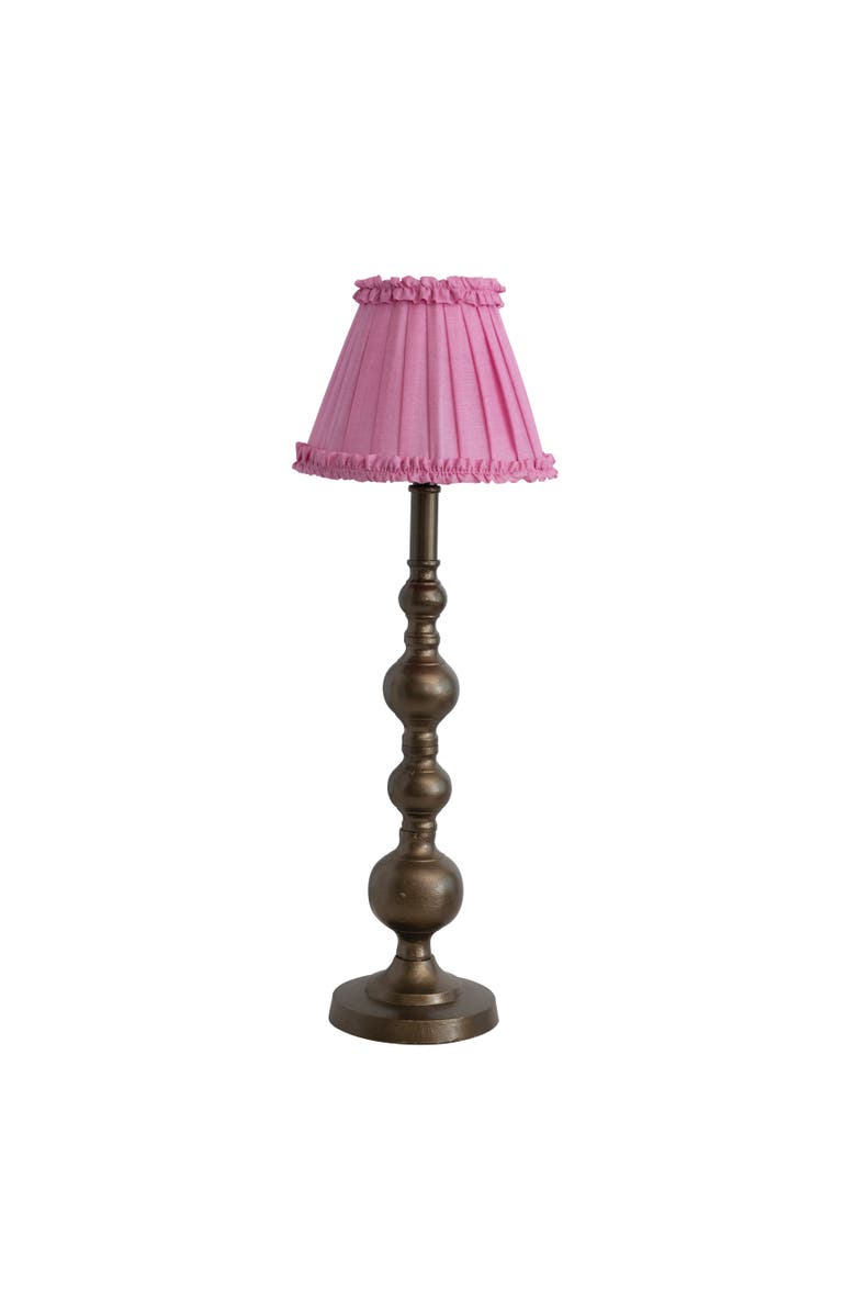 Storied Home Sculptural Metal Table Lamp with Pleated Shade, Main, color, Brass