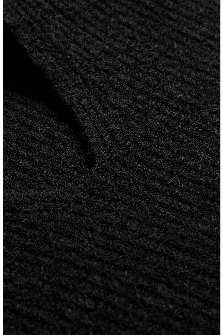 Ribbed V-Neck Jumper, Alternate, color, Black