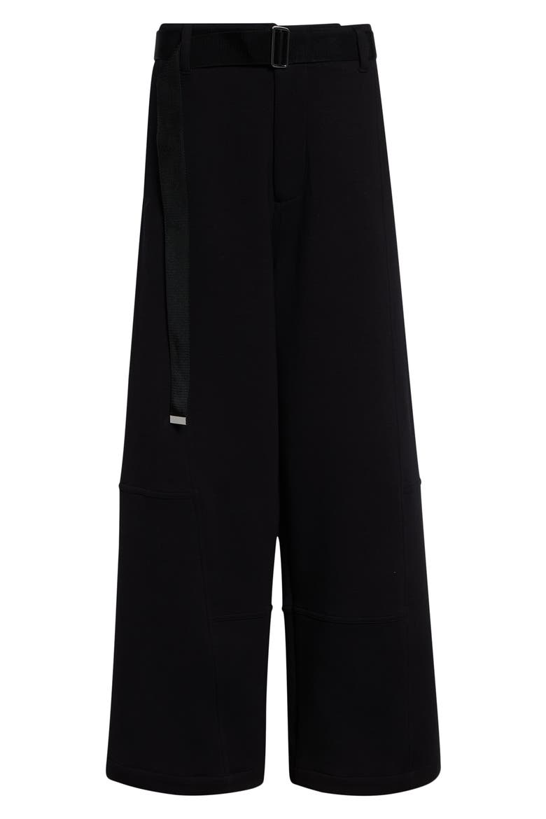 Cotton Blend Scuba Knit Wide Leg Pants, Alternate, color, BLACK
