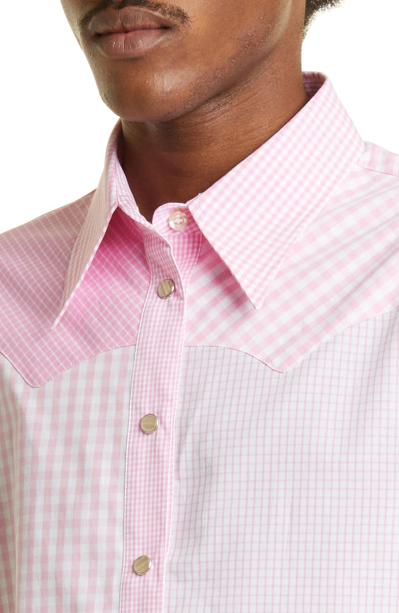 STOCKHOLM SURFBOARD CLUB Ulla Patchwork Snap-Up Shirt, Alternate, color,