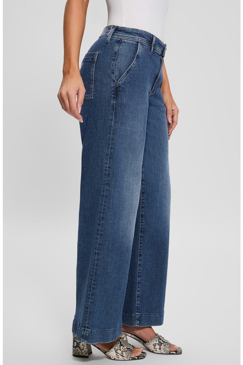 Zoya Crop Wide Leg Jeans, Alternate, color, BLUE