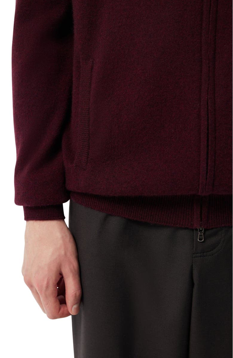 GOBI Mongolian Cashmere Essential Full-Zip Cashmere Cardigan, Alternate, color, Blackberry Wine
