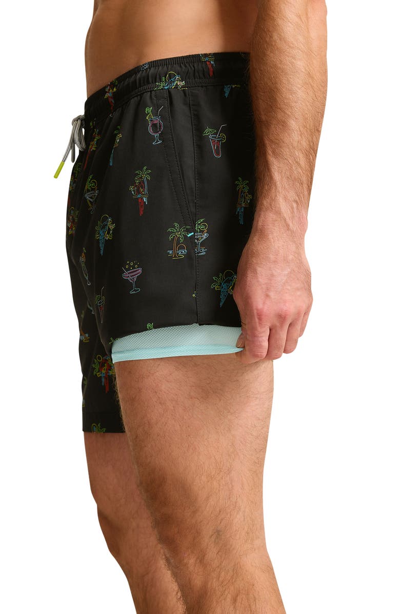 Tommy Bahama Naples Neon Sips 6-Inch Performance Swim Trunks, Alternate, color, Matte Black