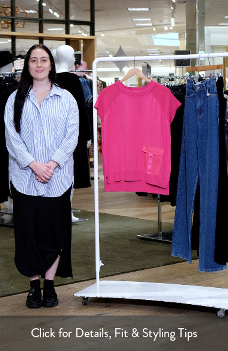 Satin Pocket Short Sleeve Sweater, sales video thumbnail