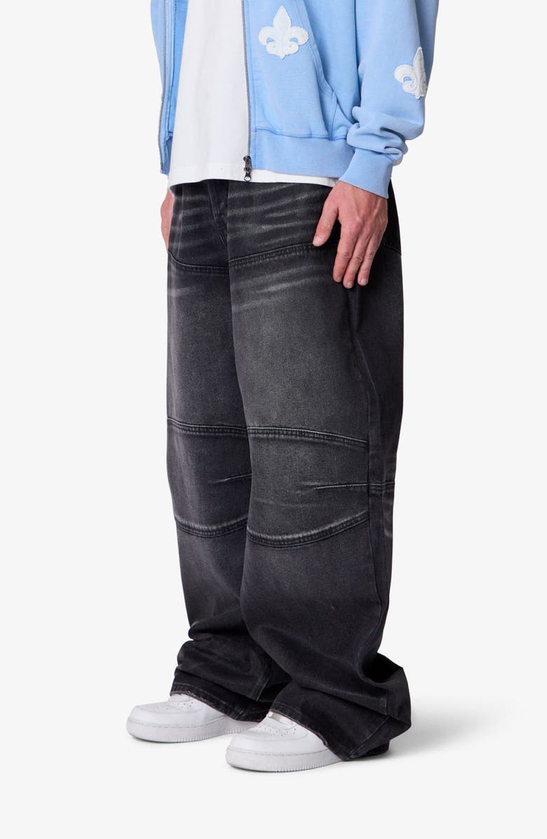 mnml Mega Baggy Waxed Denim Jeans, Alternate, color, 