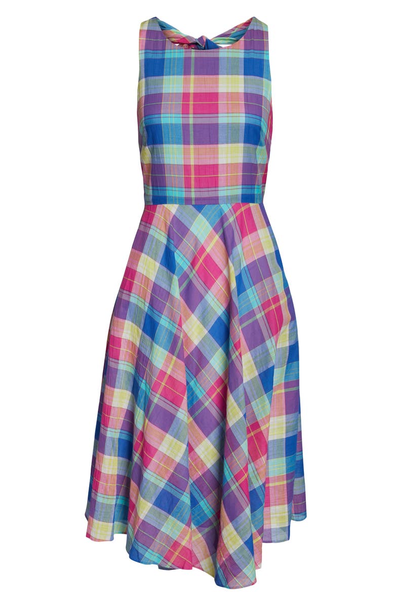 1901 Madras Plaid Fit & Flare Dress, Alternate, color, 