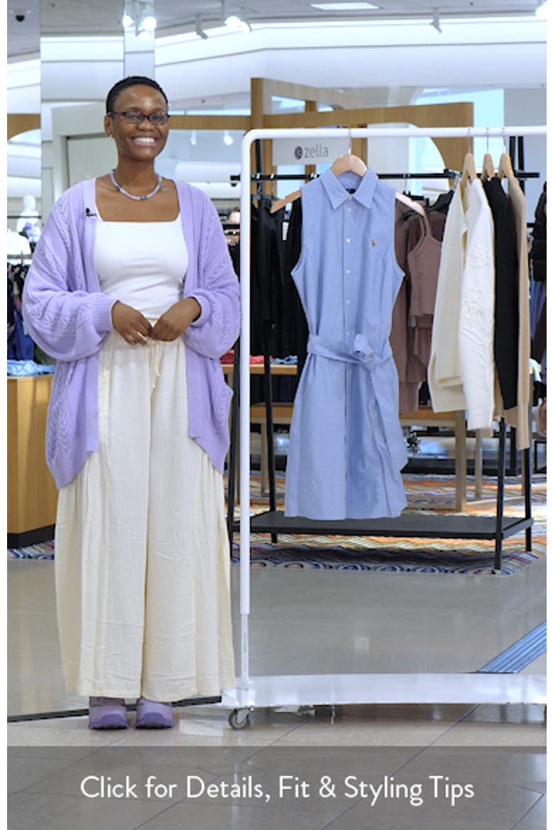 Sleeveless Cotton Oxford Shirtdress video