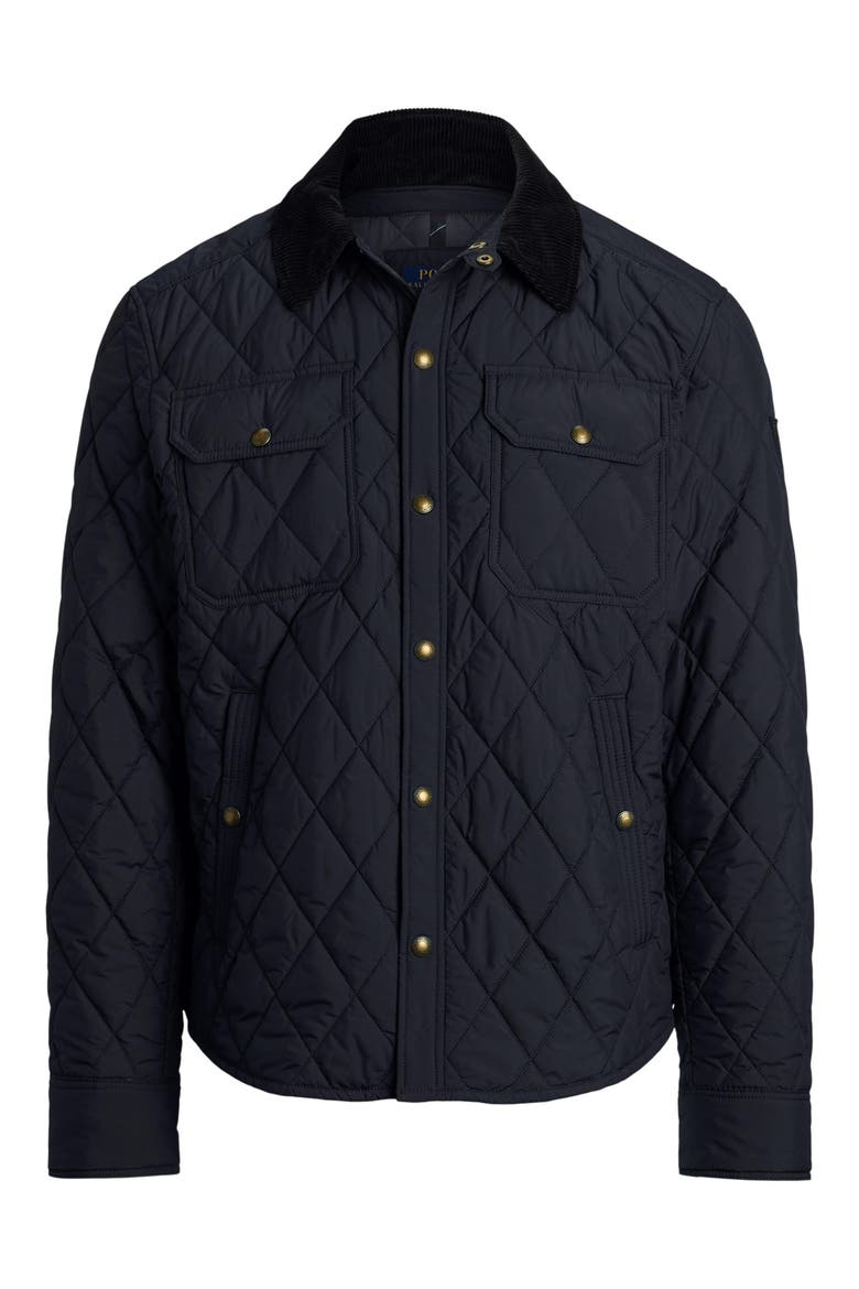 The Beaton Quilted Water-Repellent Shirt Jacket, Alternate, color, BLACK