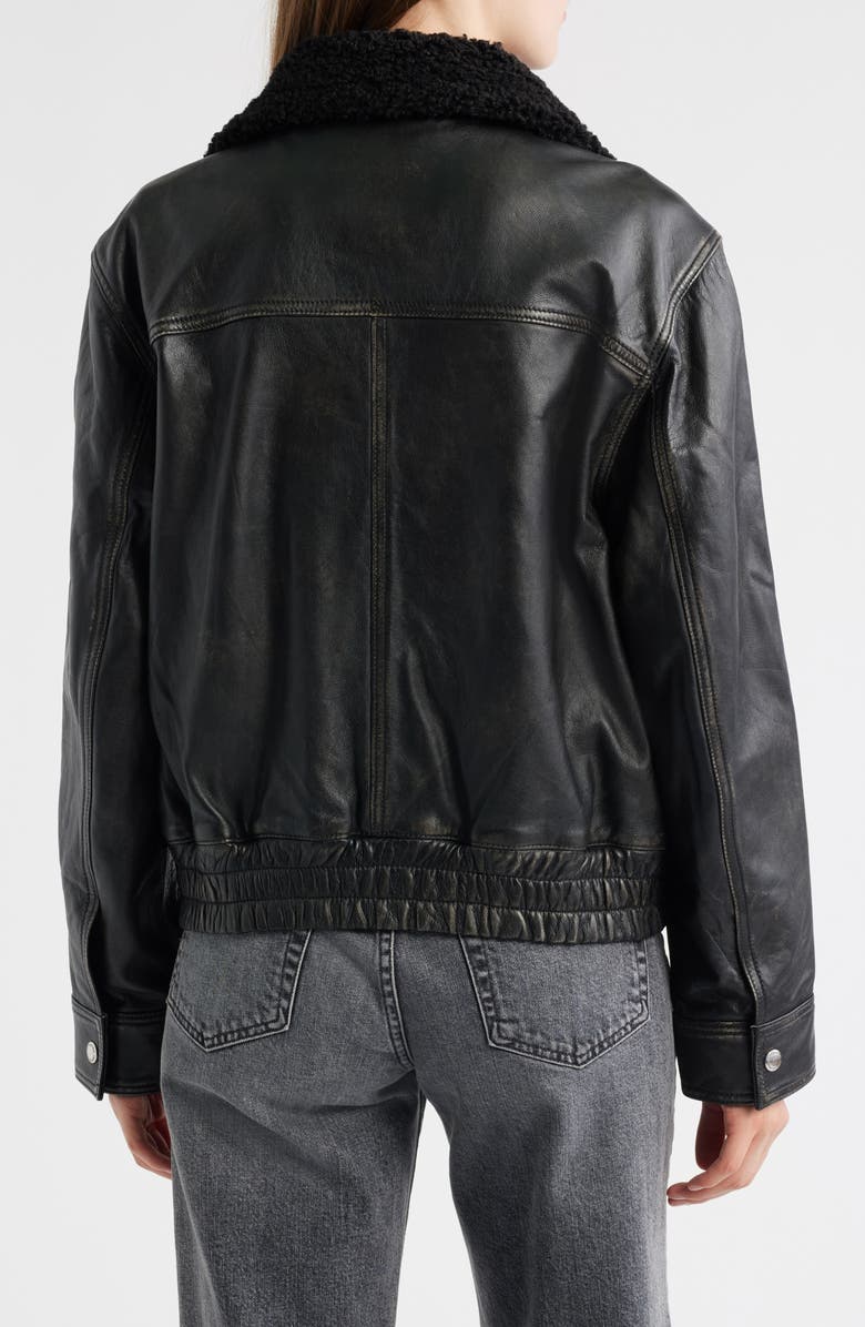 Sam Edelman Lambskin Leather Jacket, Alternate, color, Black