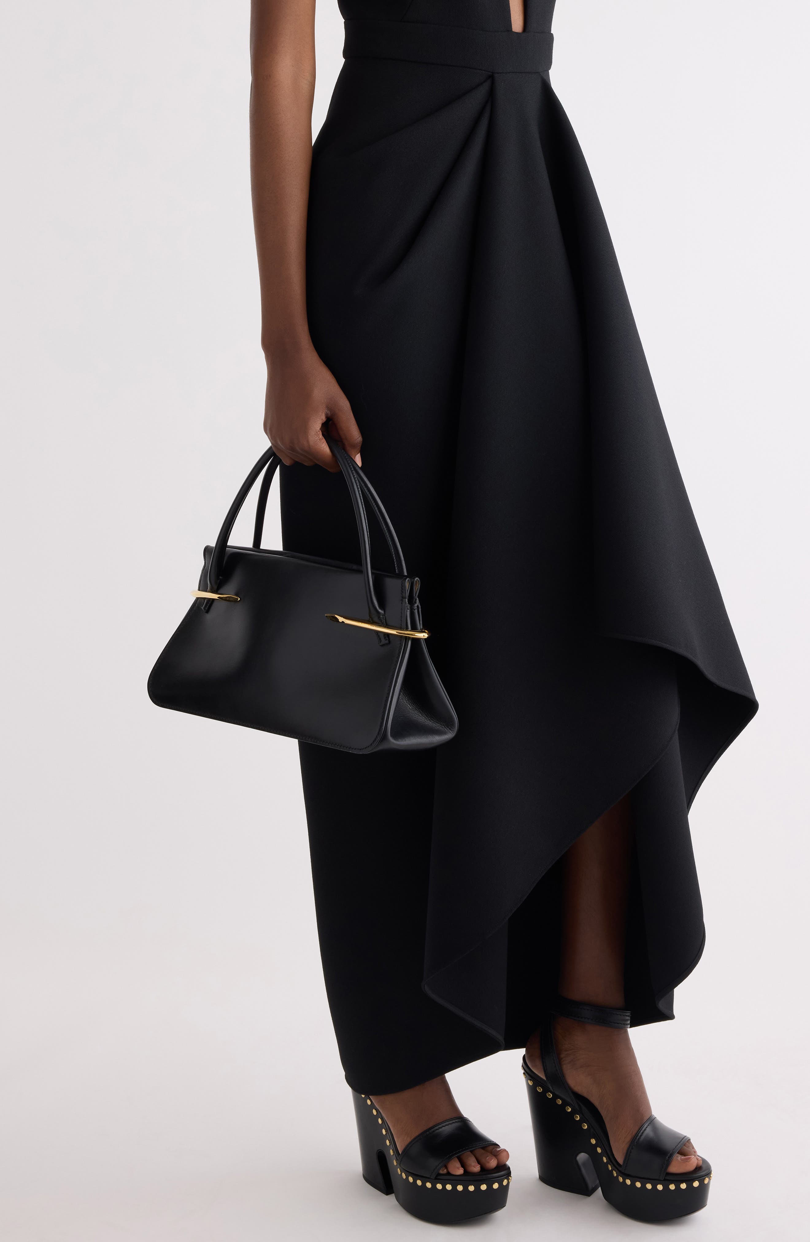 Givenchy Large Pinch Leather Top Handle Bag, Alternate, color, 001-Black