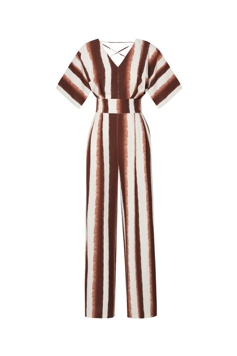 Tie Detail Striped Jumpsuit, Alternate, color, MULTICOLOR