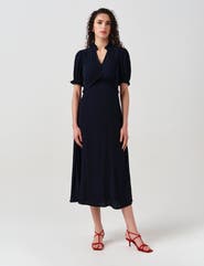 Ghost London Jolene V-neck Crepe Midi Dress