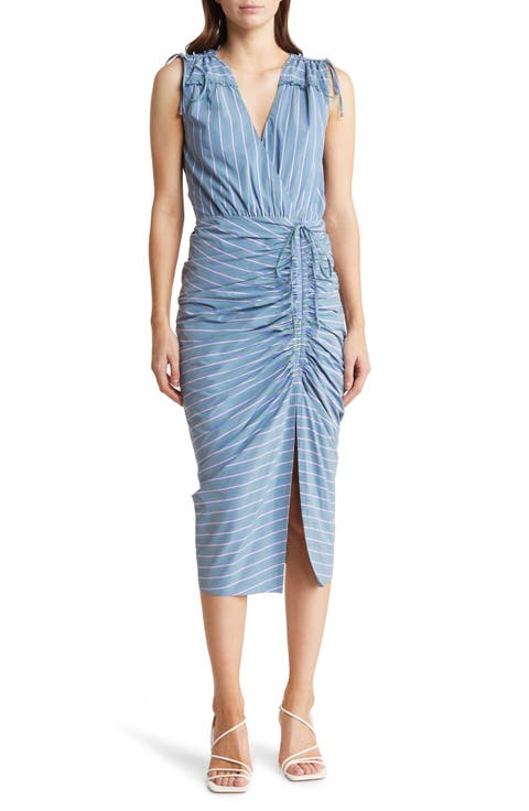 Teagan Stripe Ruched Dress